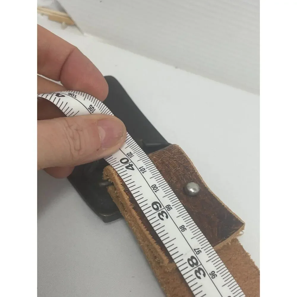 Express Design‎ Studio Leather Belt Brown Designer Style Buckle Size 34